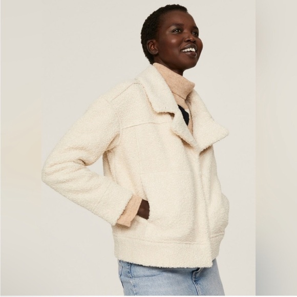 NEW Marine Layer Quebec Sherpa Jacket Antique White Sherpa Small - Picture 3 of 14